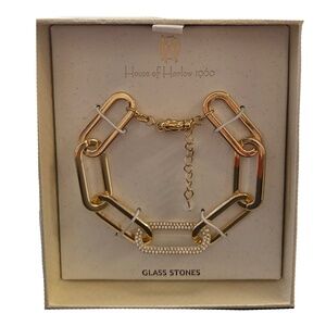 House Of Harlow 1960 Chain Bracelet With Rhinestones